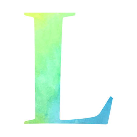 Watercolor alphabet letter. Vector illustration.のイラスト素材