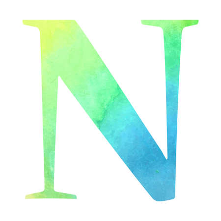 Watercolor alphabet letter. Vector illustration.のイラスト素材