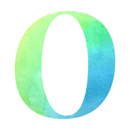 Watercolor alphabet letter. Vector illustration.のイラスト素材