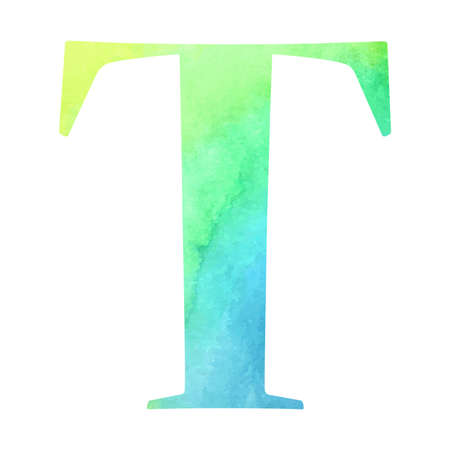 Watercolor alphabet letter. Vector illustration.のイラスト素材