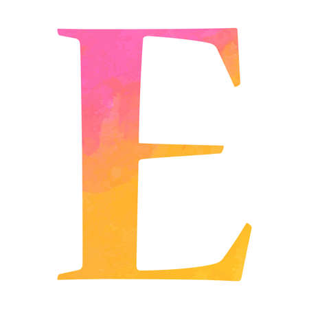 Watercolor alphabet letter. Vector illustration.のイラスト素材