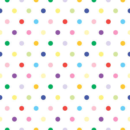 Multicolored polka dot pattern. Vector illustration.のイラスト素材