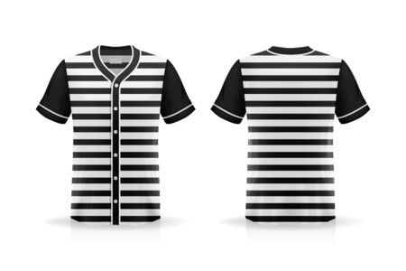 Specification Baseball Jersey T Shirt Mockup isolated on white background , Blank space on the shirt for the design and placing elements or text on the shirt , blank for printing , vector illustrationのイラスト素材