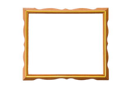 wooden frame on white の写真素材