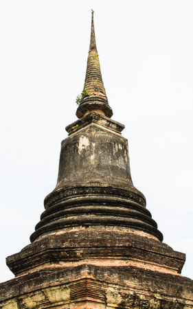 a stupa in ancient temple in Sukhothai historical parkの写真素材