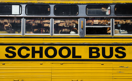 part of yellow school bus backgroundの写真素材