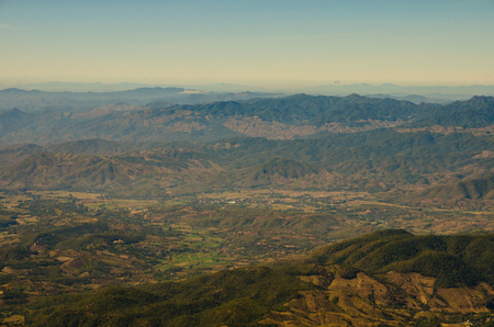 treeless mountain in landscape viewの写真素材