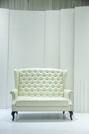 luxury white sofa in living roomの写真素材