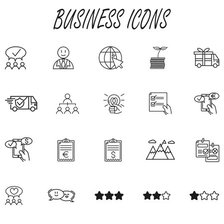 Business vector iconsのイラスト素材