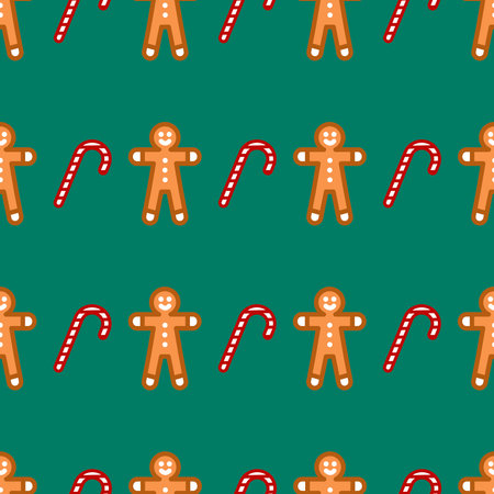 Gingerbread seamless pattern for Christmasのイラスト素材
