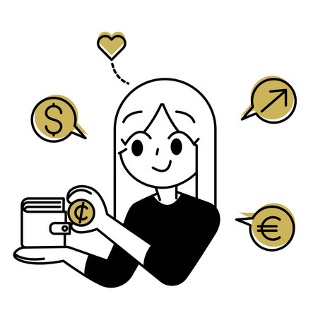 Save money in wallet, business illustrationのイラスト素材