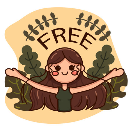 Hand drawn Iranian woman Illustrationのイラスト素材