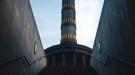 Staircase leading up to the top of St. Paul's Cathedral in Londonの写真素材