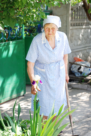 Senior Woman Working in the Garden. Healthy Lifestyleの写真素材