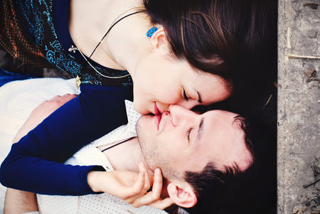 Happy Couple in Love - Romantic Relationship - Valentines Day Conseptの写真素材