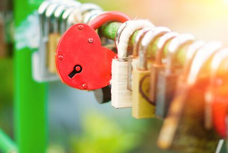 Valentines Day Concept - Traditional Wedding Padlocksの写真素材