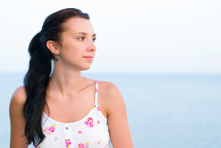 Portrait of Beautiful Young Woman - Beauty and Fashion Conceptの写真素材