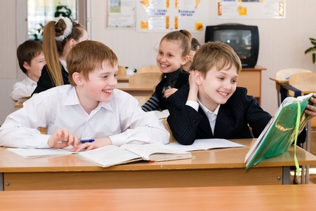 Education concept - School Students at the class - Back to schoolの写真素材