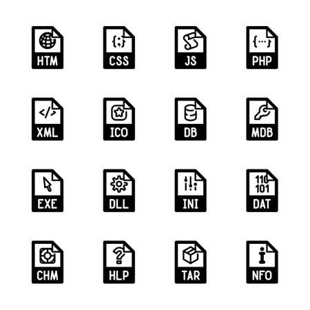 File type icons - Websites and applicationsのイラスト素材