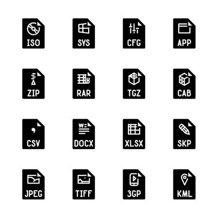 File type icons - Miscellaneousのイラスト素材