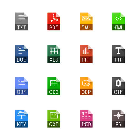 File type icons - Texts, fonts and page layoutのイラスト素材