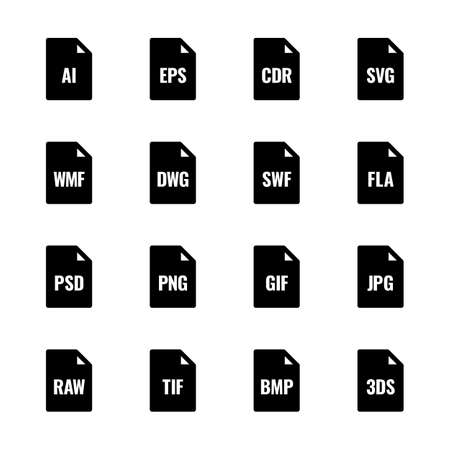 File type icons - Graphicsのイラスト素材