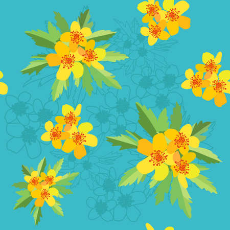 seamless texture with buttercupsのイラスト素材