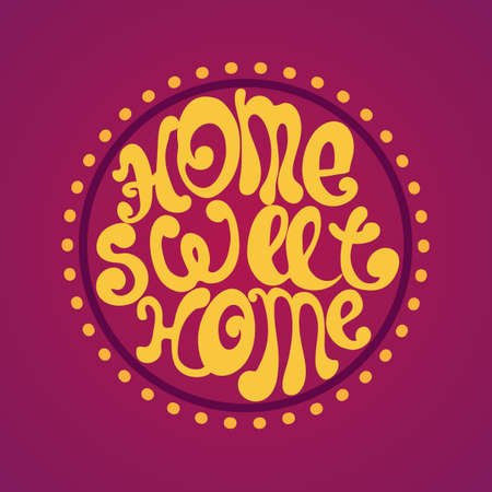 Decorative template frame design with slogan Home Sweet Home background illustrationのイラスト素材