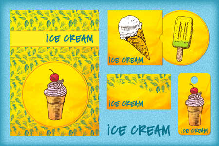 design template with ice cream のイラスト素材