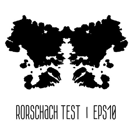 Rorschach inkblot test illustration, random abstract background.のイラスト素材