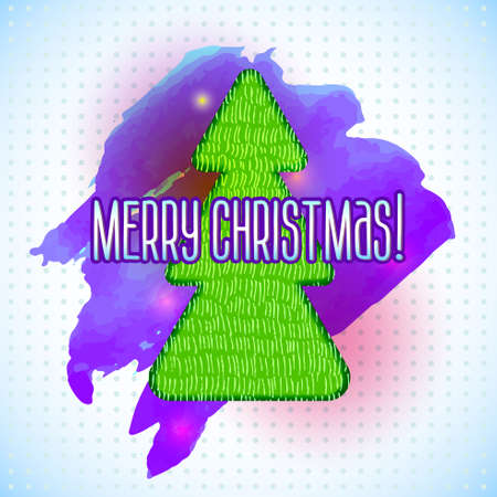 Christmas tree with a grungy and watercolorのイラスト素材