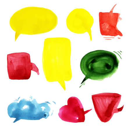 Talking clouds in watercolor のイラスト素材