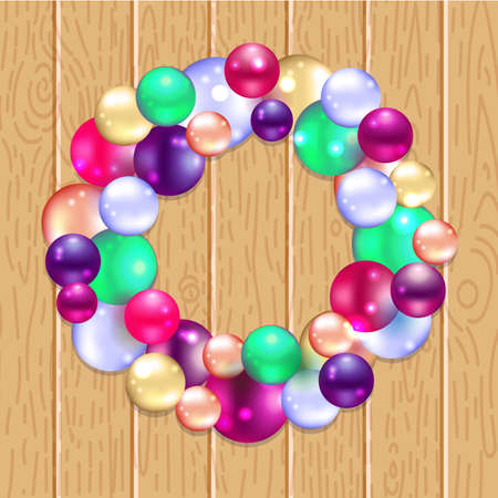 Christmas wreath with fir and hollyのイラスト素材