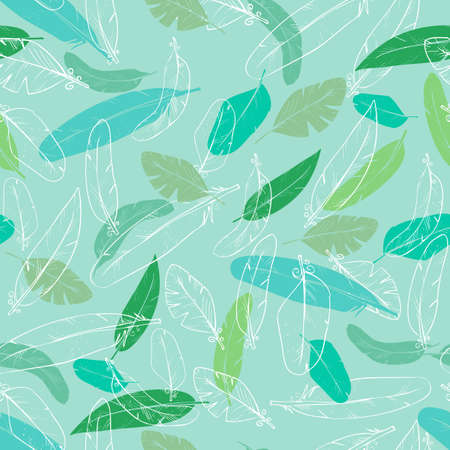 Vector seamless pattern with raven's feathers.のイラスト素材