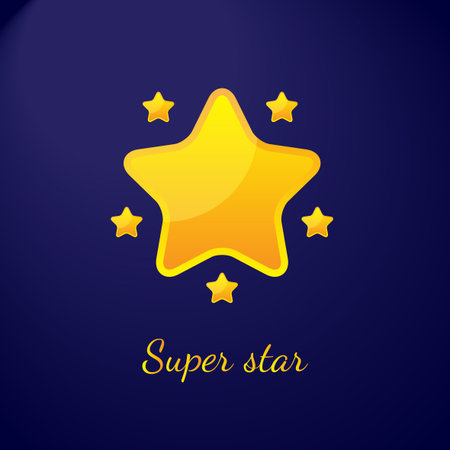 shiny golden star icon , eps 10のイラスト素材