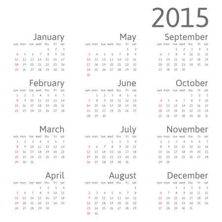 Vector calendar 2015のイラスト素材