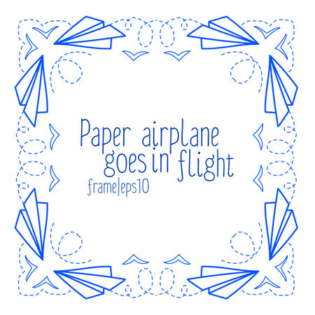 Frame with paper airplanes and flyingのイラスト素材