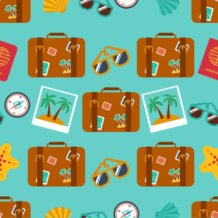 seamless backgrounds of travel, summer