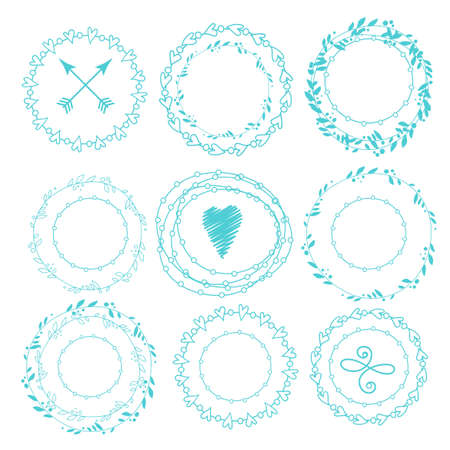 Set of hipster vintage design elementsのイラスト素材