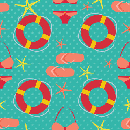 Seamless pattern with flat travel icons eps 10