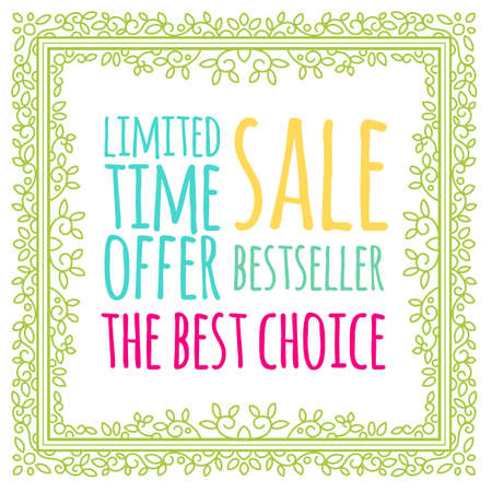 Beautiful color floral frame.のイラスト素材