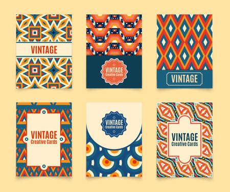 Template. Vintage creative cards.のイラスト素材