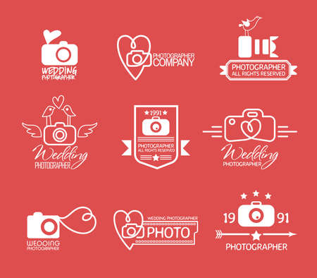 Photography Badges and Labels in Vintage Styleのイラスト素材