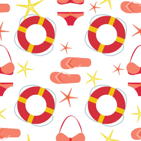 Seamless pattern with flat travel iconsのイラスト素材