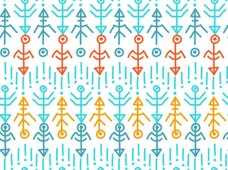 Ethnic seamless pattern.  Aztec geometric backgrounds. Stylish navajo fabric.のイラスト素材