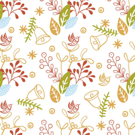 Christmas floral seamless pattern. For invitations,  announcements, scrapbooking,wrappingのイラスト素材