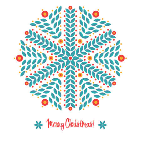 Abstract design card with snowflakes and Merry Christmasのイラスト素材