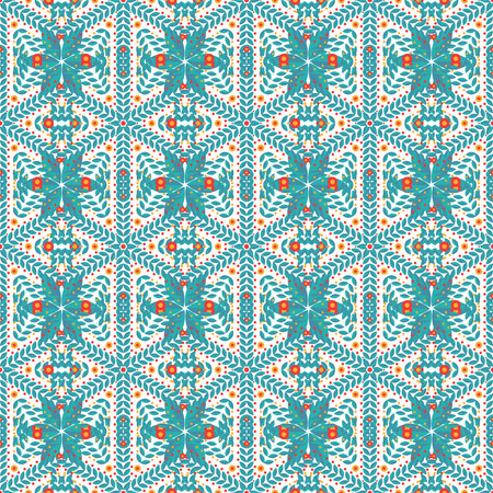 Vintage winter seamless  pattern of blue snowflakes