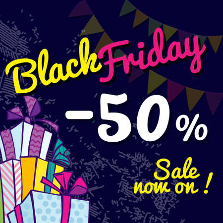 Black Friday. Banner with the sale of your business. Print, sites, outdoor advertising.のイラスト素材