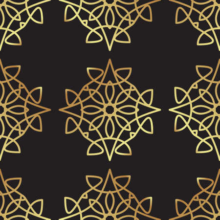 Vintage luxury gold background art deco on black background. For background, wallpaper, scrapbooking, printsのイラスト素材